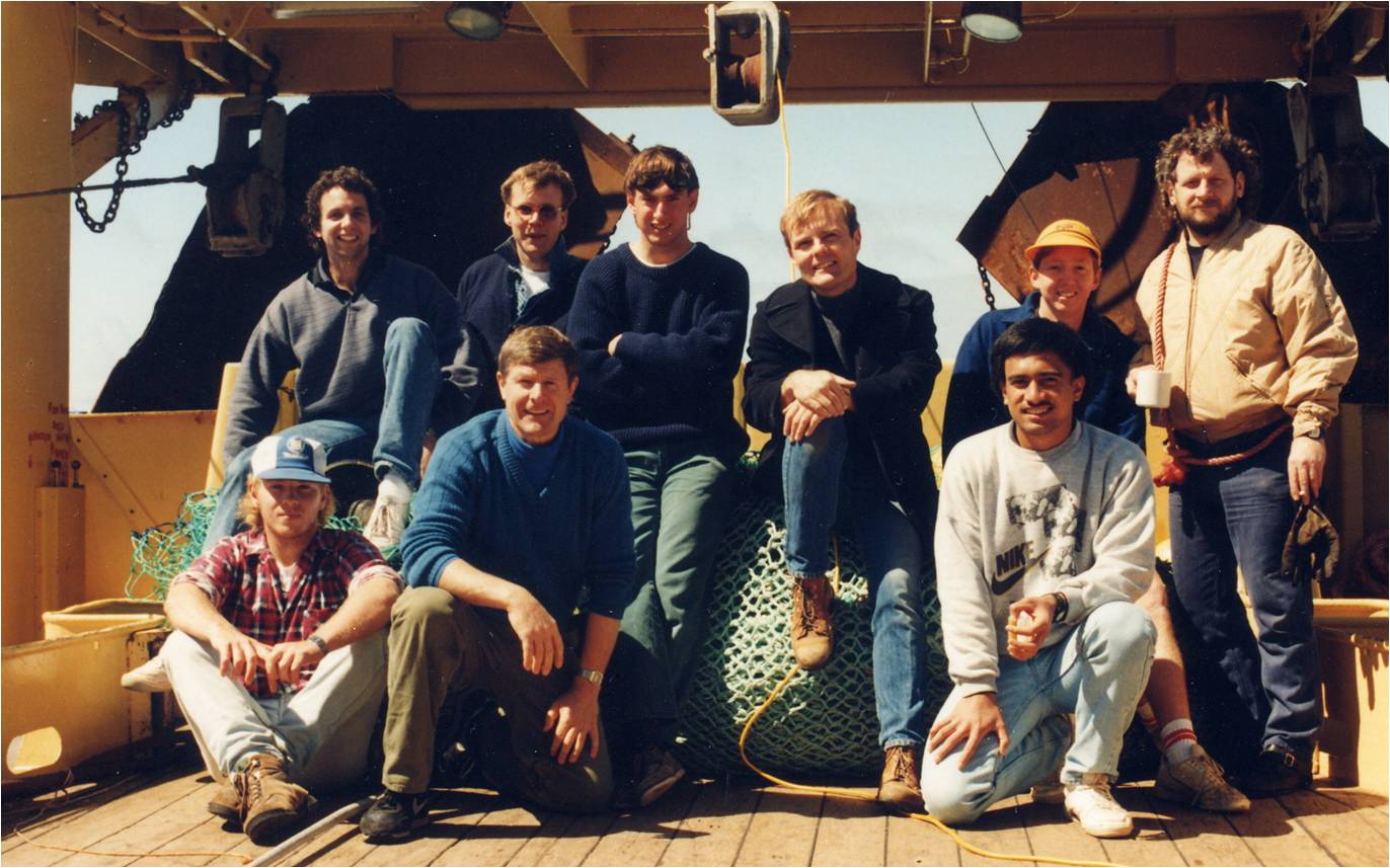 Stan with his AMC oceanography students on the "Bluefin", 1990