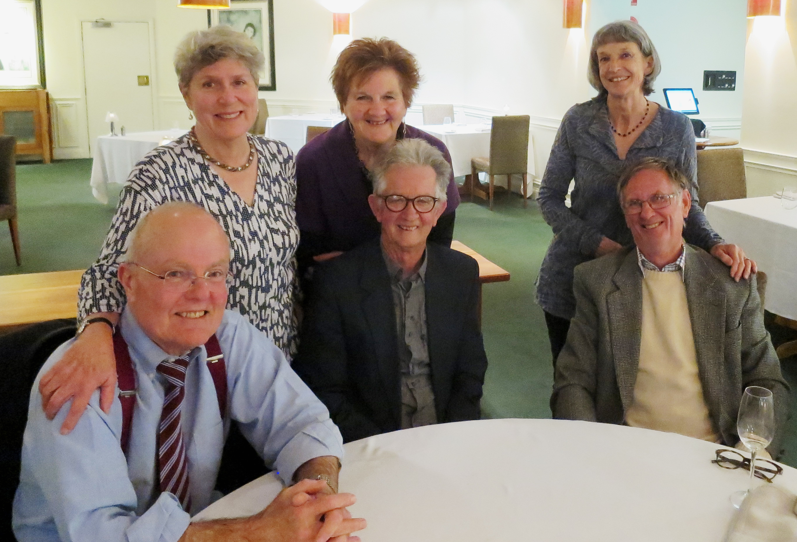 Stan, Rebecca, Gael, Max, Shelagh and Steve celebrate at The Terrace.